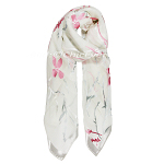 Seidentuch Ausbrenner, Damentuch Seide, 105x105cm, weiß, grau, rosa